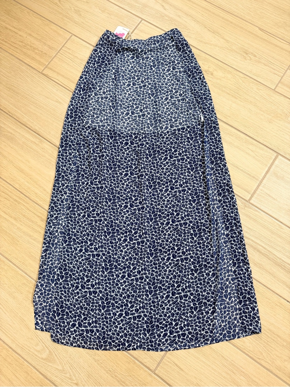 NWT Latiste Blue White Floral Midi Skirt High Waisted Boho Cottagecore S